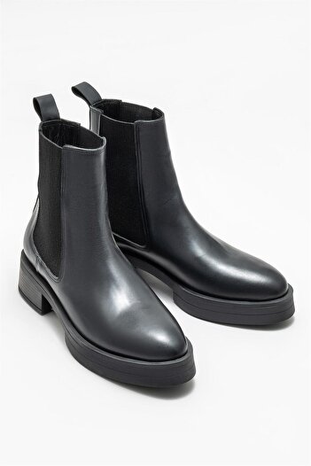 Elle Shoes Siyah Deri Kadın Günlük Bot