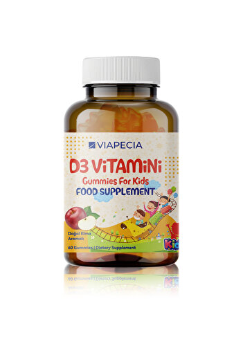 Viapecia Vitamin D3 in the form of Jelibon, Vitamin D deficiency, growth in children, 60 pieces.