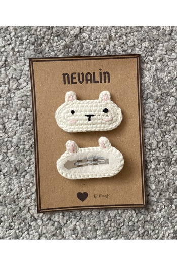 NEVALİN Rabbit Knitted Snap Girl's Buckle