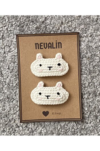 NEVALİN Rabbit Knitted Snap Girl's Buckle