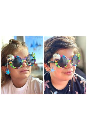 QUEEN AKSESUAR Luxury Fashion Disco Ball Christmas Birthday Party Pendant Lamp Starry Music Men's Women's Children's Glasses 90's