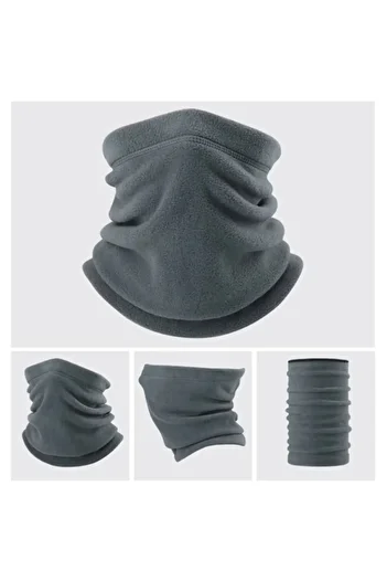 caxis Gray Winter Fleece Neck Collar Adjustable