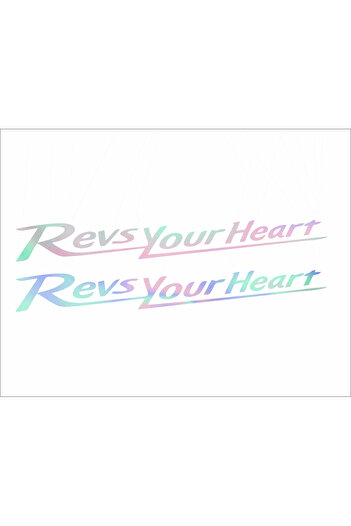 YAMANB Autocolant Revs Your Heart Stickers Yamaha 24cm*3cm 2 buc HOLOGRAM