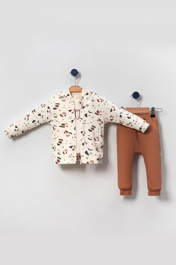 ADABEBEK Organic Cardigan Original Bears 3-Piece Top and Bottom Set 233256
