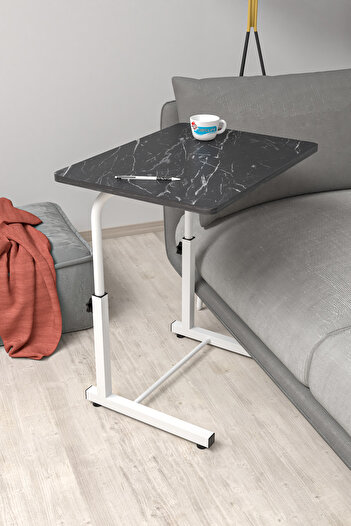 Depolife Yükseklik Ayarlı Laptop Sehpası Kahvaltı Ders Çalışma Bilgisayar Ofis Yemek Çocuk Masası Metal Ayak