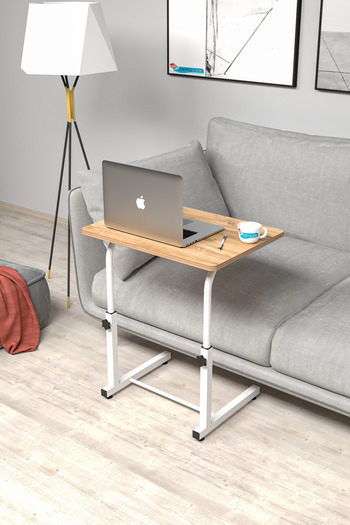 Depolife Yükseklik Ayarlı Laptop Sehpası Kahvaltı Ders Çalışma Bilgisayar Ofis Yemek Çocuk Masası Metal Ayak