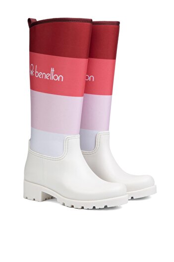 Benetton ® | BN-50010 - 34124 Біло-рожеві - Жіночі чоботи
