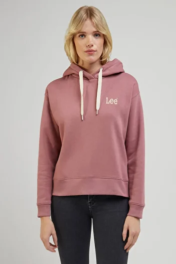 Lee Regular Fit Regular Cut Crew Neck Raised Pink Sweatshirt