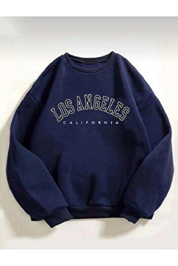 My Blog Oversize mikina s potiskem v námořnické modré Los Angeles