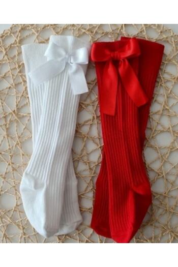 ESES BEBE Baby Knee Socks 2 Pack with Bow