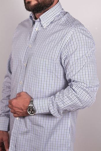 Camicissima Light Blue Colors Checked Regular Fit Buttoned Collar Men's Shirt