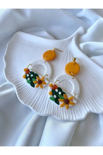 TREND Miyamila Collection Custom Design Handmade Sunflower Polymer Clay Flower Earrings