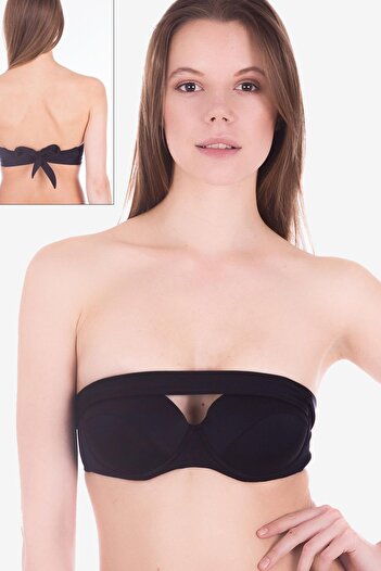 AYYILDIZ 63551 Black 6-Way Tie Bikini Top