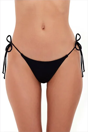 AYYILDIZ 63005 Black String Bikini Bottom