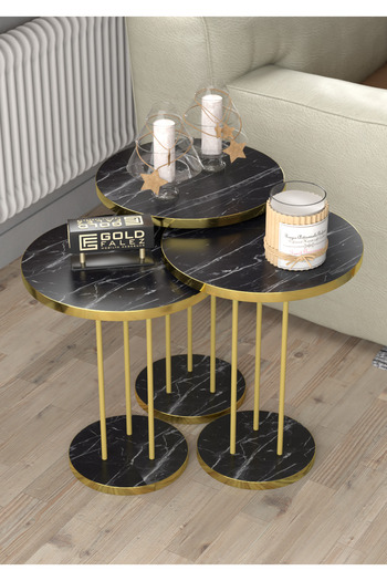 GOLDFALEZ Zigon Sehpa Terra Bendir Gold