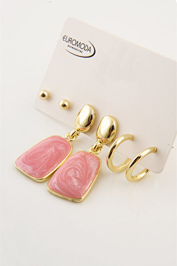 EUROMODA Specially Designed Stud Earrings with Pearlescent Enamel