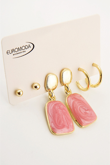 EUROMODA Specially Designed Stud Earrings with Pearlescent Enamel