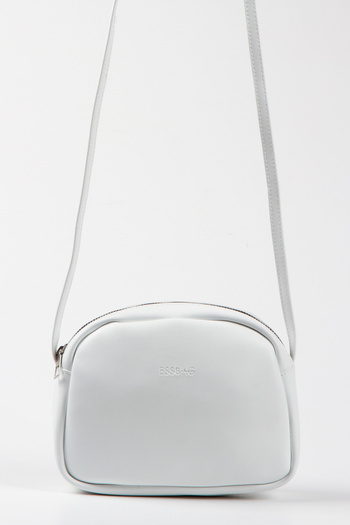 Newish White Stylish and Comfortable Women's Crossbody Bag with Zippered Adjustable Shoulder Strap
