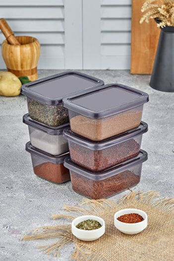 MHK Collection Mini 0.85 Lt Smoked Transparent Kitchen Storage Container, Breakfast, Jar