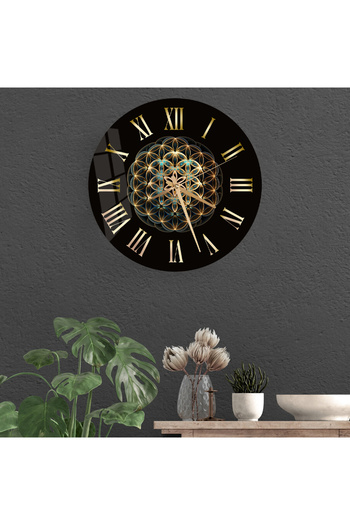 TekTablo Wall Clock, Glass Wall Clock, Clock Models for Living Room 36X36 cm