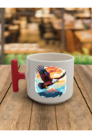 lili hediyelik Mug with Eagle Image Coffee Cup Ceramic Mug - Ceramic Tea, Coffee Gift Cup
