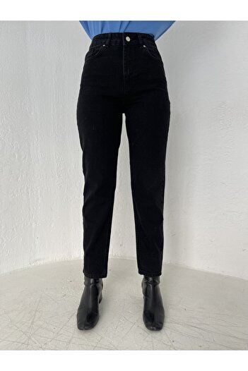 Trn JNS Candel Black Fadeless Mom Jean Γυναικείο Boyfriend High Waist Power Lycra