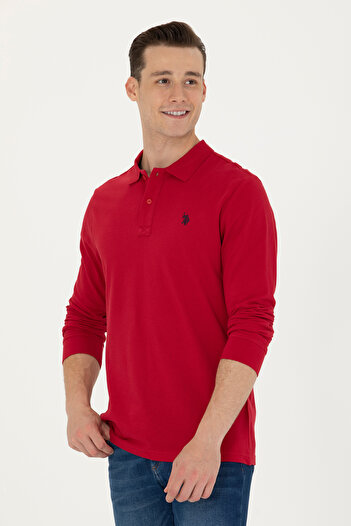 U.S. Polo Assn. BASE. Polo Assn. Polo Neck Red Men's 100% Cotton Sweatshirt 1639108