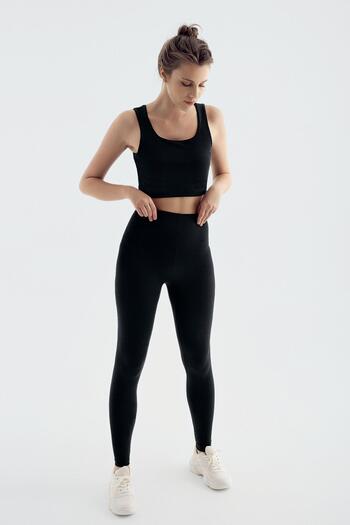 Artış Ribbed Thermal Raised Warm High Waist Stretchy Leggings F14