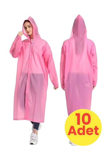 Mood Agenda Women's Windproof Hooded Raincoat Eva Raincoat 10 Pieces