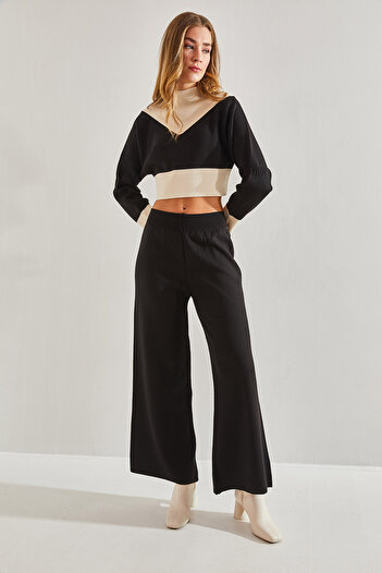 Bianco Lucci Women's Piece Knitwear Top and Bottom Set