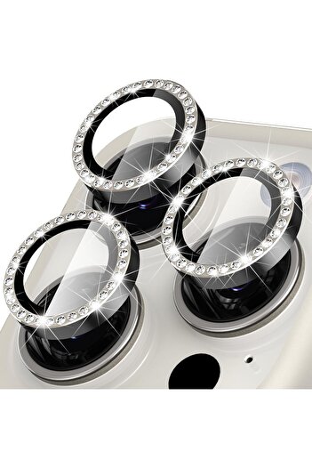 EDELFU iPhone 15 Pro Max / iPhone 15 Pro Compatible Natural Titanium Stone Camera Lens Protector