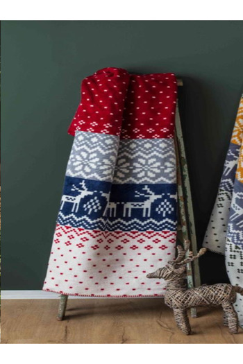 Bayev Deer Above Knee Cotton Blanket 130 X 170 23136 Fringed TV Blanket New Year's Special New Year