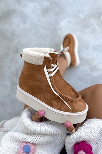 Shoebutik Dominique Tan Suede Μπότες