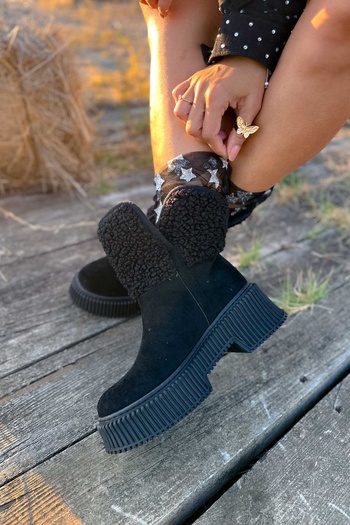 Shoebutik Μπότες Dublin Black Suede