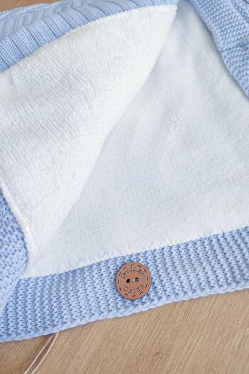 Sitilin Baby Boy Buttoned Blue Baby Carrier Swaddle STL6384