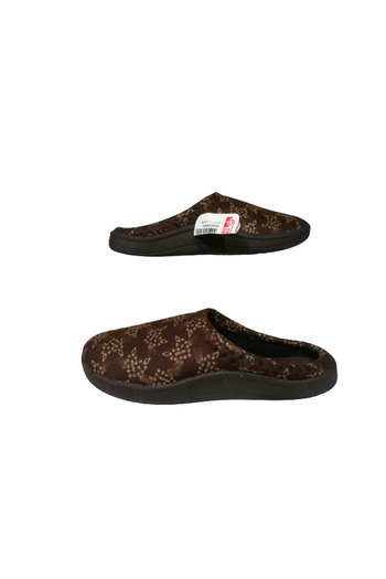 GEZER Women's Brown Flower Patterned Daily Ultra Light Indoor Slippers