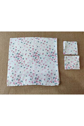 Alpıno MUSLIN BLANKET & MUSLIN BLANKET ALPINOBABY 100% COTTON (85 cm * 85 cm) + 2 handkerchiefs