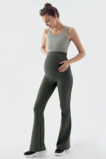 Artış Warm-Keeping Stretchy Waist Adjustable Winter Spanish Leg Maternity Leggings with Thermal Ribbon