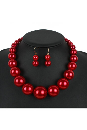 İPAR AKSESUAR PEARL NECKLACE AND EARRINGS SET