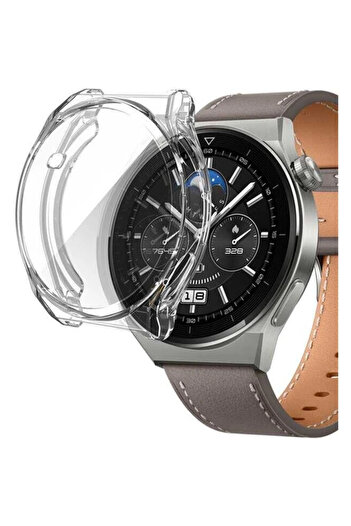 Fibaks Huawei Watch GT3 Pro 46MM Compatible Glossy Silicone Case and Screen Protector 360 Protection