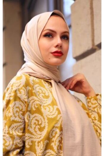 HAR-UM Ticaret Hijab Women's Cotton Jazz Shawl Model-beige