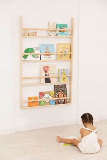 Ahsel Ahşap Montessori Çocuk Odası Mobilyası Montessori Wall Bookcase, Kindergarten Bookcase, Children's Room Bookcase, Wall Shelf Bookcase