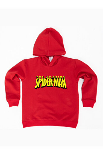 SPIDERMAN printed spiderman hooded cotton fabric children's sweatshirt