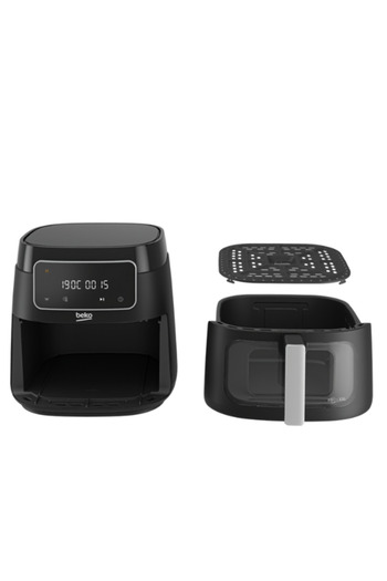 Beko Airfryer Yağsız Fritöz, 7.6 lt 1750 W Cam Sepet, 9 Otomatik Program Led Ekran, Siyah