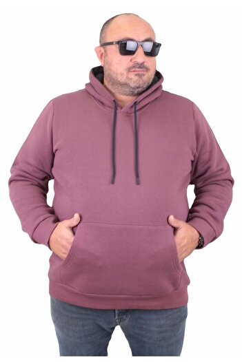 Starbattal Plus Size Men's Basic Sweat Hooded 11700 Lilac