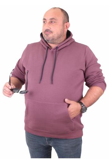 Starbattal Plus Size Men's Basic Sweat Hooded 11700 Lilac