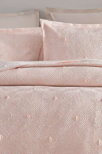 Puffy Shay Double Bedspread Set - Powder