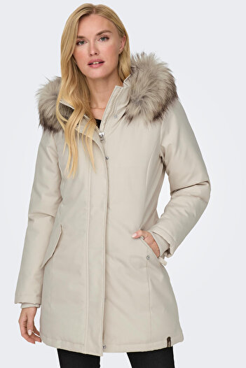 ONLY Regular Fit αποσπώμενο παλτό με κουκούλα 15300633