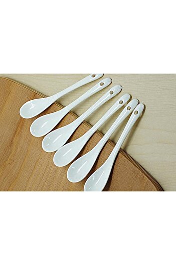 Miraç 6-Piece Luxury Porcelain Tea & Dessert & Jam Spoon Sauce Spoon Nescafe Spoon
