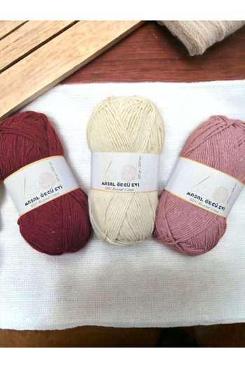Masal Örgü Evi Set of 3 100% Cotton Punch and Amigurumi Thread